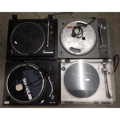 755 - Four record player turntables, a/f