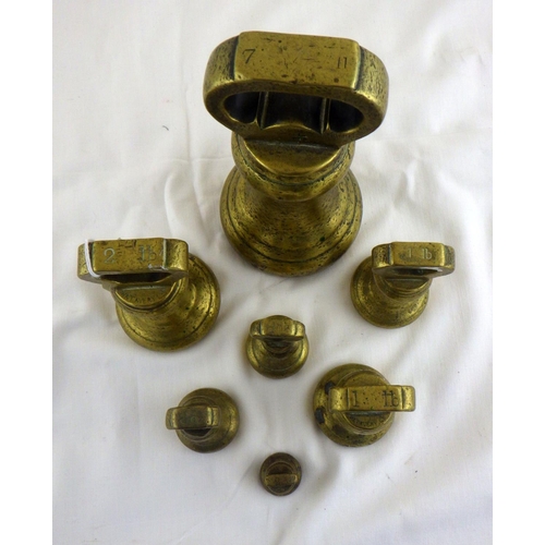 106 - A set of graduated 19thC brass bell weights  412763