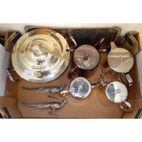 110 - A qty of misc silver plate to include Tea wares, Goblets, candelabra etc (2)   132808 & 412768