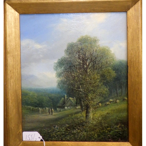 155 - Indistinctly signed Edward ?? two gilt framed 19thC oil on canvas landscapes