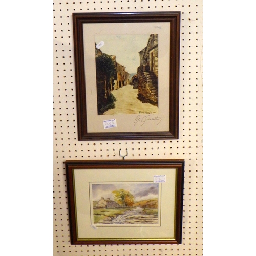 202 - A framed Titanic print together with two further prints and a Chris Lambert watercolour (4)