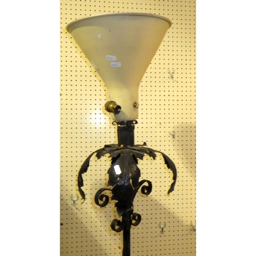 215 - Two wrought iron converted standard lamps