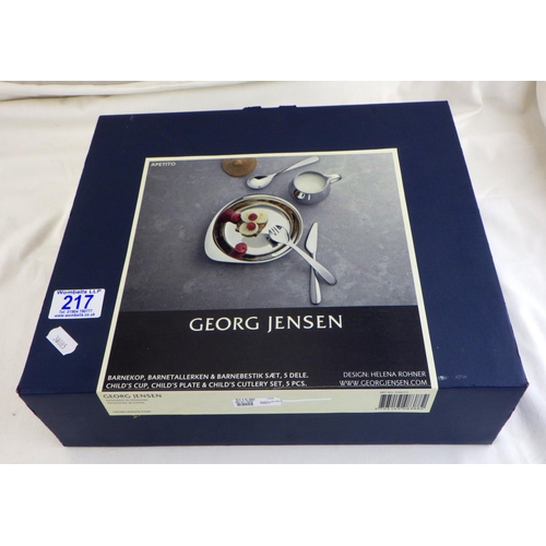 217 - A Georg Jensen Helen Rohner design boxed breakfast set