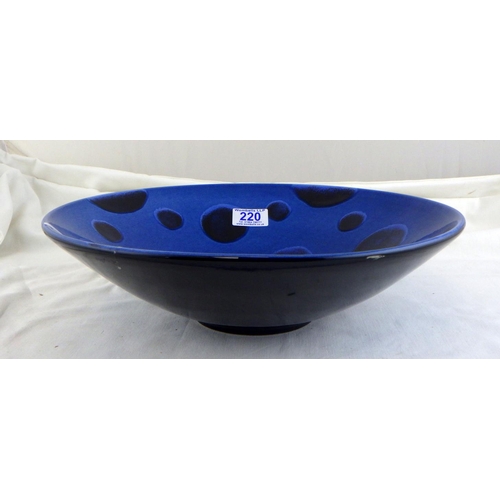 220 - A large blue Poole Pottery bowl 34cm diameter