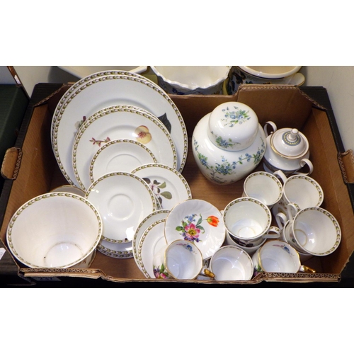 237 - Two boxed Spode floral planters together with a part Queens  Tea set, Coalport ginger jar, two Royal... 