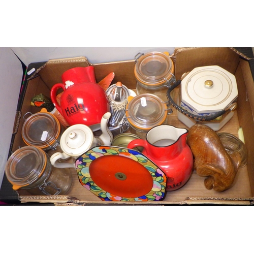 238 - Three boxes of misc Art Pottery, kitchenware and collectables (3)