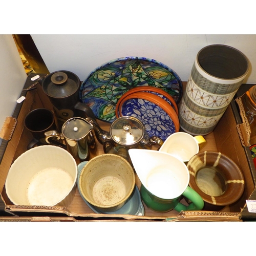 238 - Three boxes of misc Art Pottery, kitchenware and collectables (3)