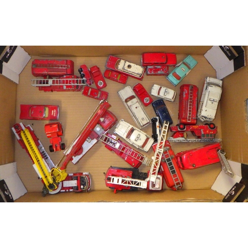 260 - A qty of vintage die cast emergency vehicles to include Dinky, Corgi etc