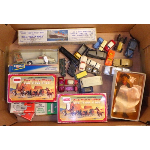 270 - A qty of misc die cast vehicles Wild West figures etc