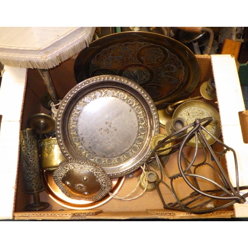 278 - A group of various metal wares, clock, cameras etc (3)