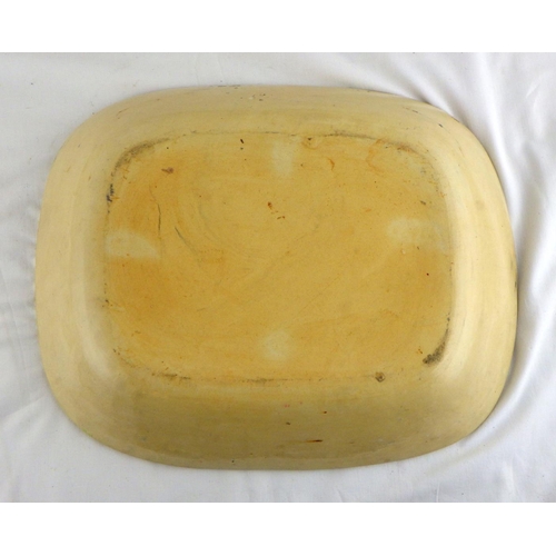 284 - A Harwood Stockton combed slipware dish 32 x 40cm af