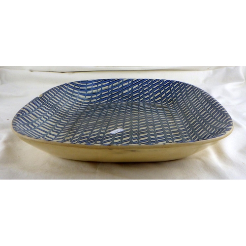 284 - A Harwood Stockton combed slipware dish 32 x 40cm af