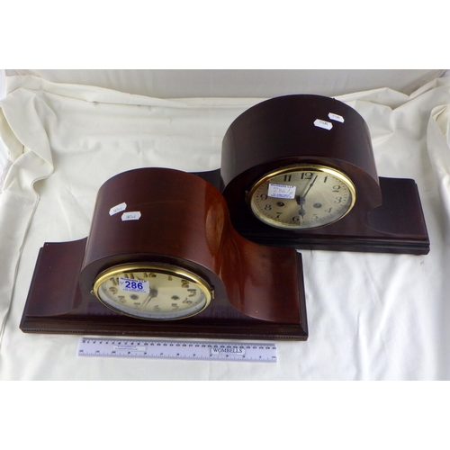 286 - A Westminster chime mantle clock together with a further striking mantle clock (2)