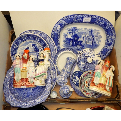 303 - A qty of Art Pottery to include Ben Thomas cups together with misc blue & white plates, Staffordshir... 