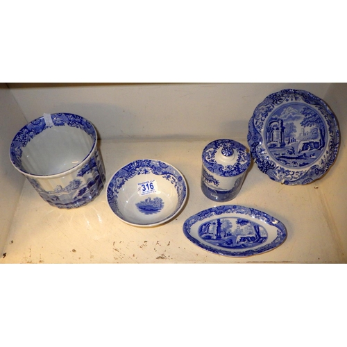 316 - A group of Spode Italian (5)