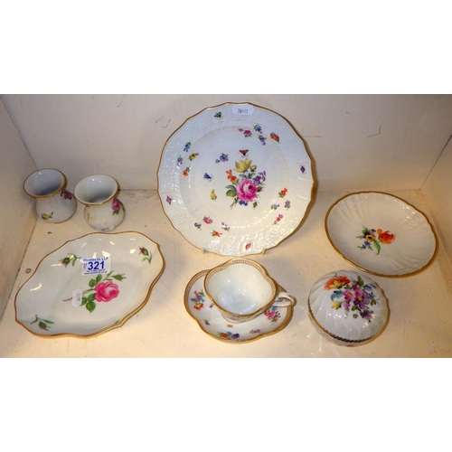 321 - A group of KPM, Meissen and Nympenburg painted ceramics (7)