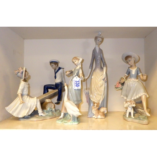 330 - A Group of eight Lladro figure groups all af (8)