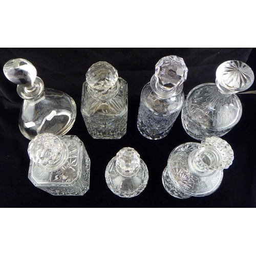 334 - A group of seven various decanters