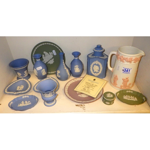 341 - A large qty of various Wedgwood Jasper ware to include spill vases, trinket boxes, tankards etc (qty... 