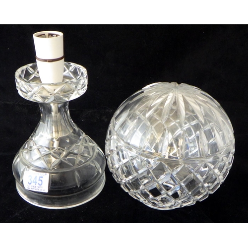 345 - A cut glass table lamp