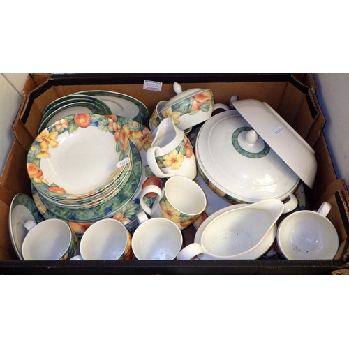 347 - Four boxes of various table wares to include Marks & Spencer Eclipse, St Michael Millbrook and Habit... 