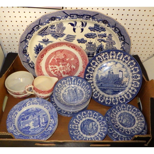 369 - Three boxes misc ceramics to include Royal Stafford tea ware, commemorative cups, Spode etc (3)