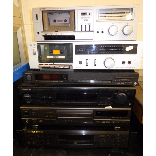 382 - A group of various vintage Audio decks, turntable and a cash drawer 
All electricals sold as seen