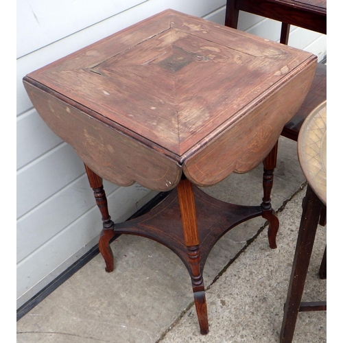 657 - Three occasional tables together with a brass topped occasional table (4)