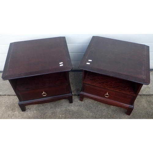 714 - A pair of Stag Minstrel bedside tables