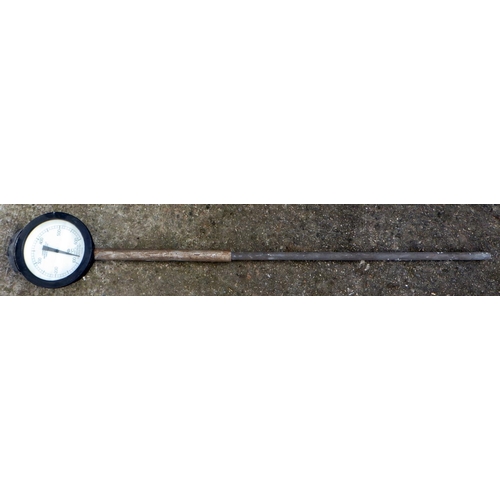 753 - A Cambridge Instruments type 10 thermometer, dial 18cm across (ex York Minster Stores)