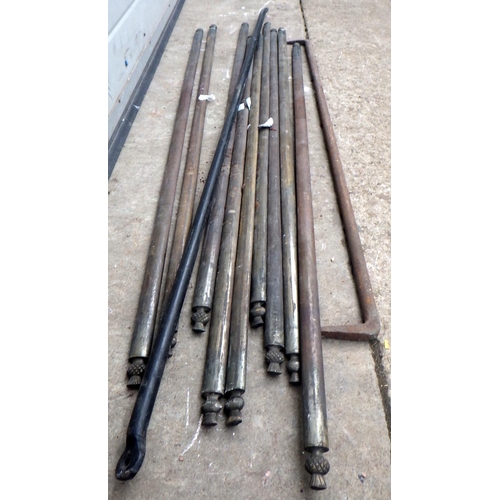 774 - Various metal rods, stair rods etc (ex York Minster Stores)