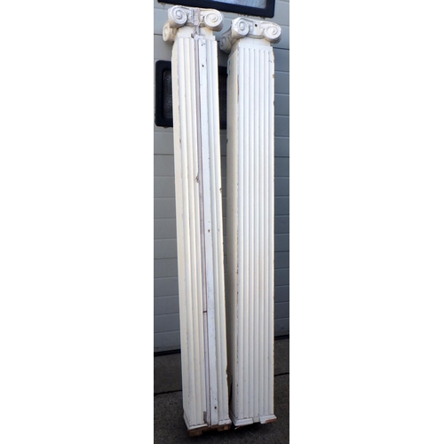 789 - A pair of white painted square doric columns, early 20th cen, 201cm tall