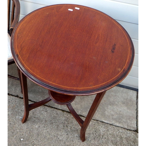 794 - An Edwardian occasional table together with an Edwardian corner chair and another (3)