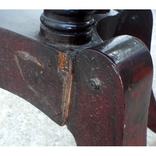 795 - A Regency mahogany & rosewood banded card table, a/f repairs to legs