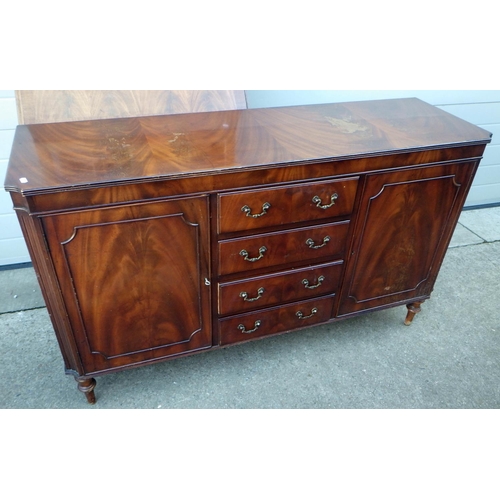 796 - A reproduction mahogany sideboard, 137cm long together with a bureau bookcase (a/f)