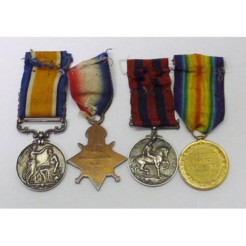 50 - A Victorian and WWI medal group - probable family link: A Victoria 1854 India General Service Medal ... 