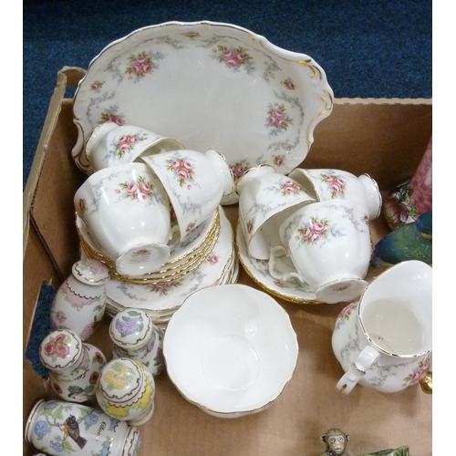 98 - A Royal Albert Tranquillity part tea set; two Maling Luster vases; Wade Whimsies etc.