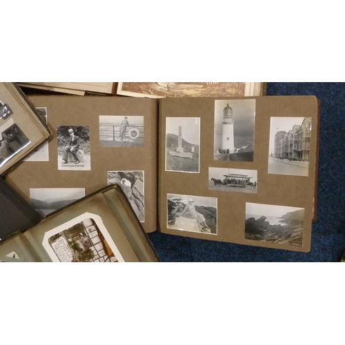 99 - A group of seven various early 19thC photograph and postcards in albums 
412237, 412324, 186378, 385... 