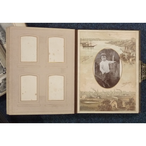 99 - A group of seven various early 19thC photograph and postcards in albums 
412237, 412324, 186378, 385... 