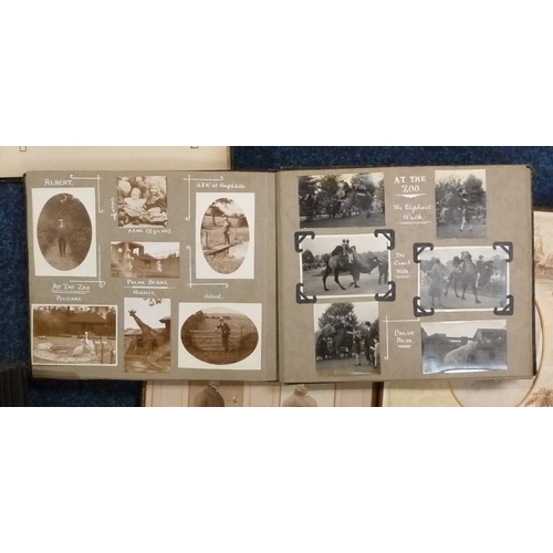 99 - A group of seven various early 19thC photograph and postcards in albums 
412237, 412324, 186378, 385... 