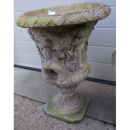 681 - Various concrete garden urns, (4)