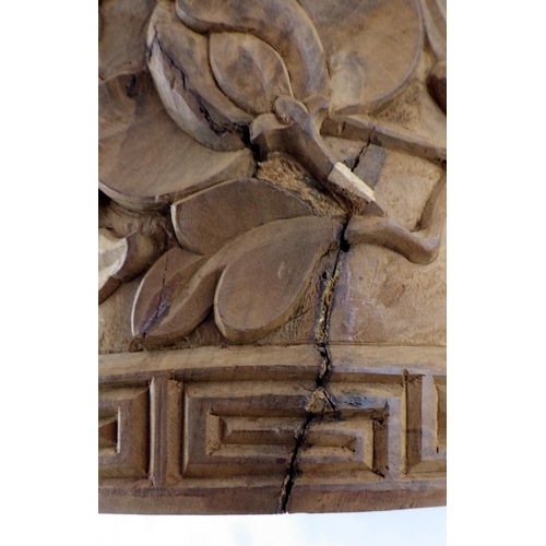 93 - A carved Nepalese Tongba pot and cover.