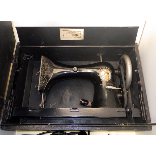 A Singer electric sewing machine together with a Taylor Bird table top sewing machine AF (2)