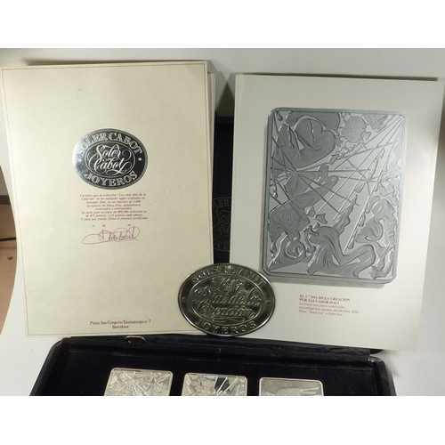 11 - The Seven Days Of Creation - a series of seven Soler Cabot 999/000 silver plaques / ingots after 197... 