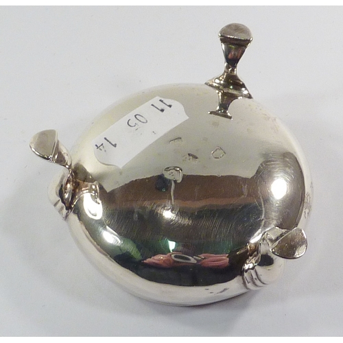 14 - A silver cauldron salt, Thomas Wallis, London 1776, 63mm diameter / 38gr; a cased set of six coffee ... 