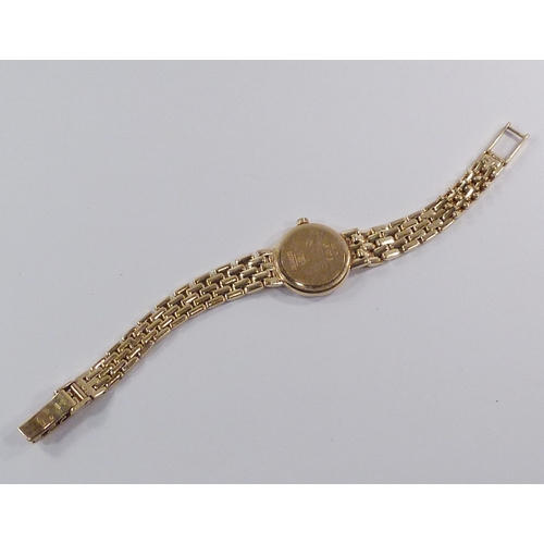 6 - A Longines ladies' bracelet watch having a  quartz movement under a white dial in an 18ct gold case ... 