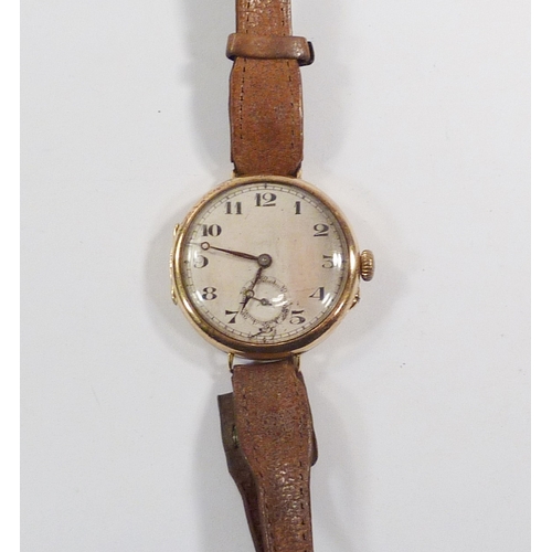 70 - A Stockwell & Co wire-lugged trench style wrist watch having an unsigned pin set lever movement in a... 