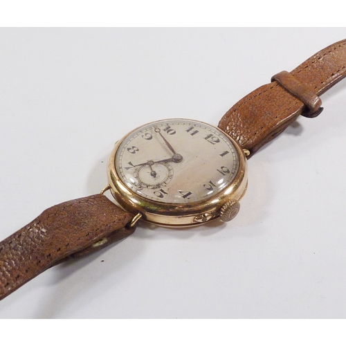 70 - A Stockwell & Co wire-lugged trench style wrist watch having an unsigned pin set lever movement in a... 