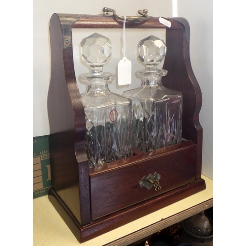 10 - A two decanter tantalus, modern; glasswares incl Royal Doulton drinking glasses and decanters, some ... 