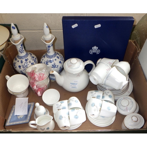 11 - Royal Albert Braemar teaware; Wedgwood Ice Rose; other teaware incl Coronet and Queen Anne; Royal Do... 